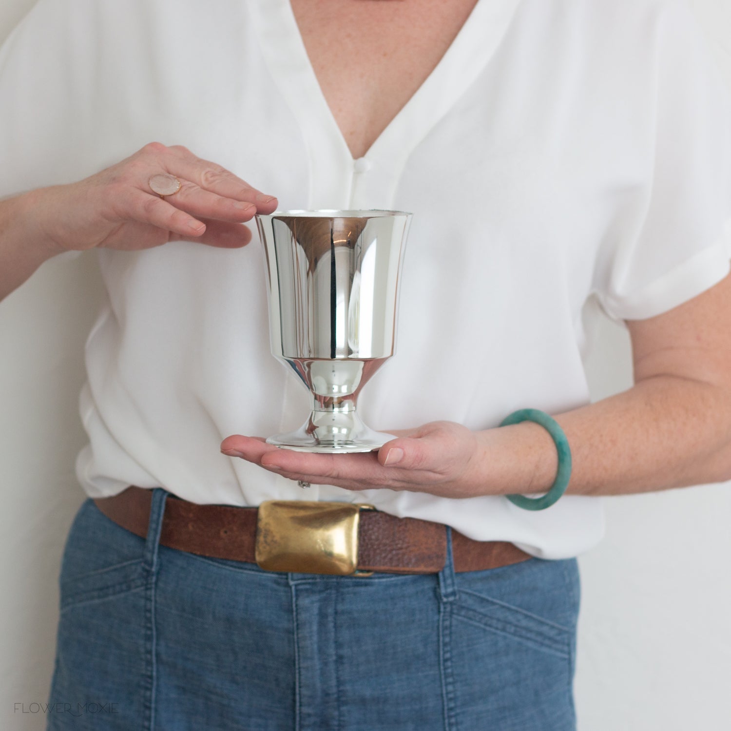 Classic Silver Plastic Footed Cup